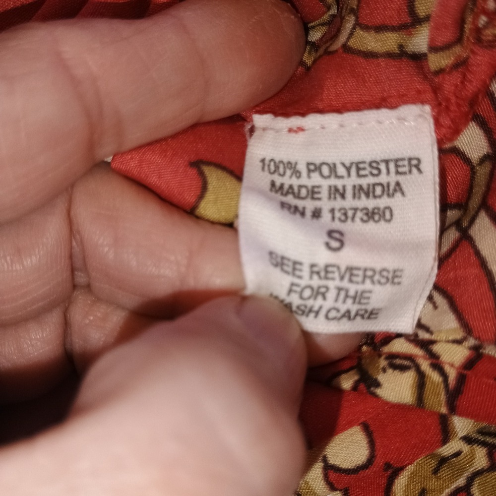 Truth Small VERSACE Inspired Chain Print Hi‎ Low Shirt Dress Tunic Red Gold S - Picture 14 of 15